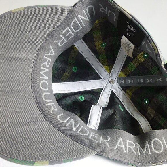 Women's Under Armour Plaid Green/Grey Hat- Adjustable- New Without Tags - Picture 7 of 8